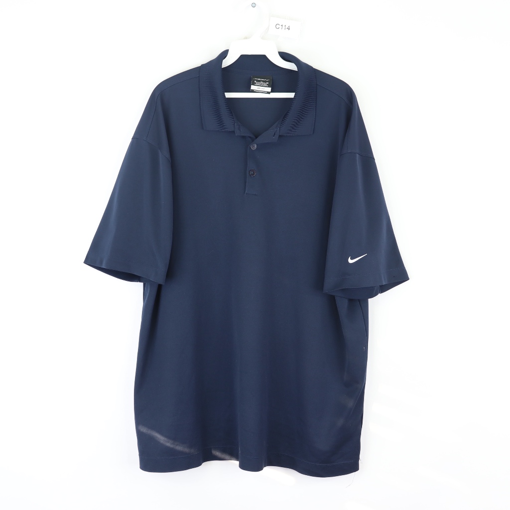 Nike Golf Mens Xl DriFit Polo Shirt Navy Blue